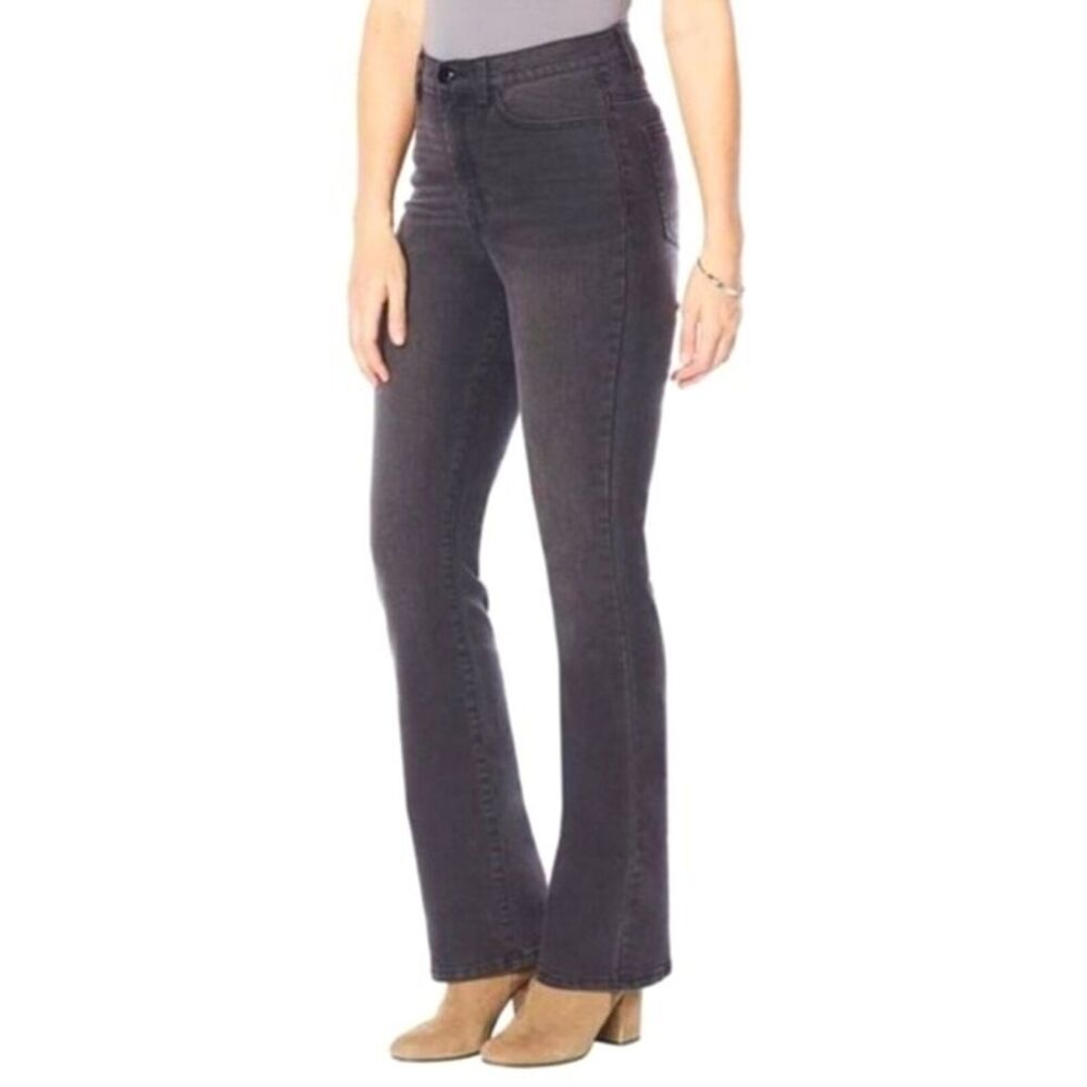DG2 Diane Gilman Stretch Signature Black Boot Cut Jeans Tall Plus Size 26WT NEW!